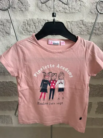 Tee shirt fille 4 ans manches courtes Lili marelle