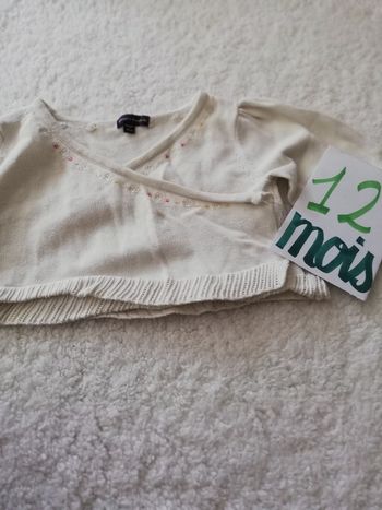 Gilet blanc cache coeur fille 12 mois sergent major