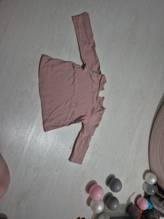 T-shirt manches longues rose
