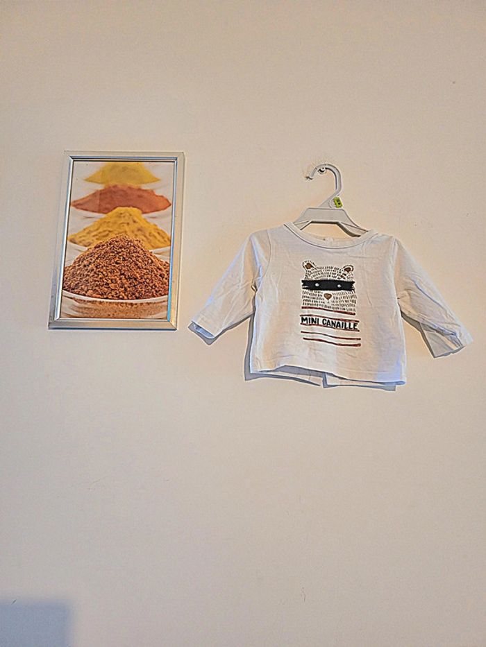 T shirt manches longues "tape à l œil" taille 3 mois