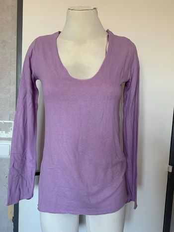 Pull mauve col V