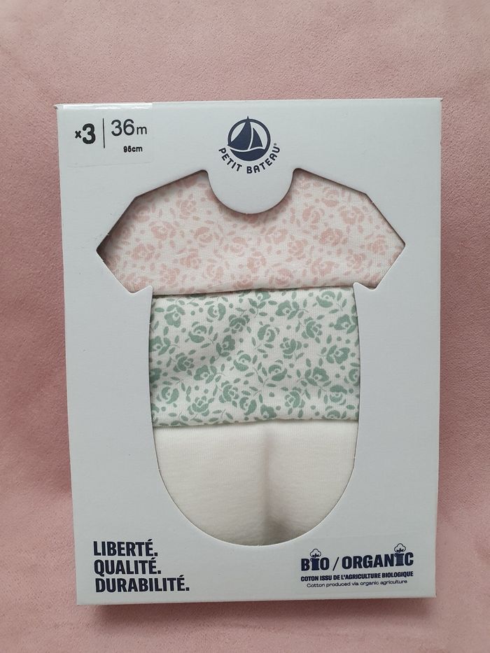 Lot de 3 bodies 36mois MC Petit Bateau