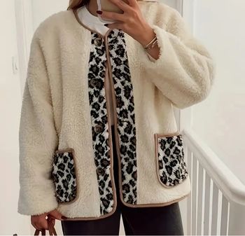 Veste moumoute léopard