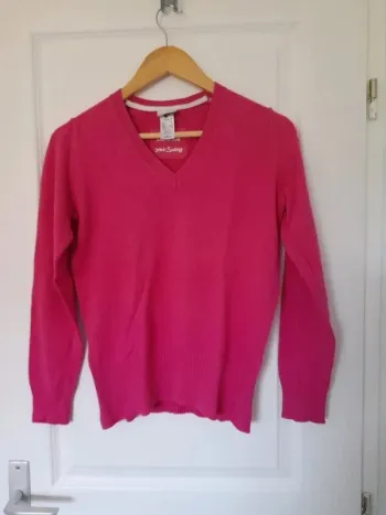 Pull col v Rose Fushia Inesis (Decathlon) - Taille S - Excellent État