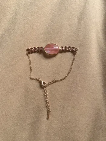 Bracelet pierre rose et prune