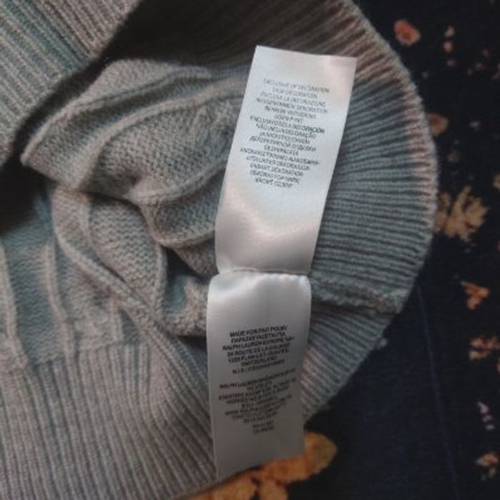 Pull Ralph Lauren Gris Taille S col rond torsadé logo brodé noir - photo numéro 6