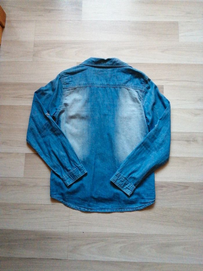 Chemise en jean manches retroussables - photo numéro 4