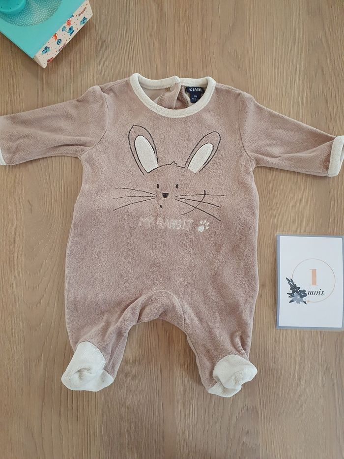 Pyjama 1 mois lapin marron Kiabi - photo numéro 3