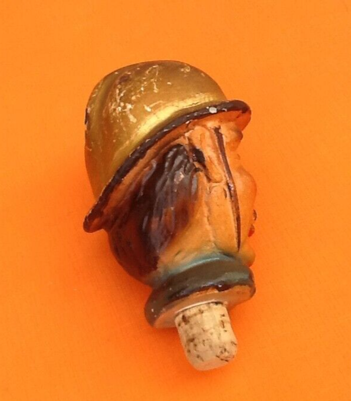 Années 1950 Bouchon Bouteille / Carafe Tête Soldat du Feu / Sapeur Pompier - photo numéro 4