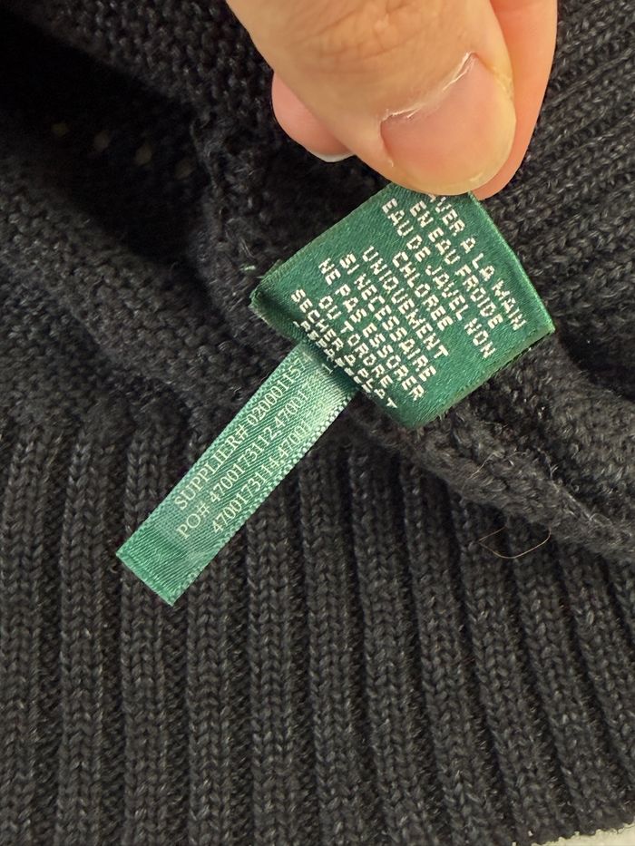 Débardeur maille Lauren Ralph Lauren noir col V vintage taille S femme #02625 - photo numéro 8