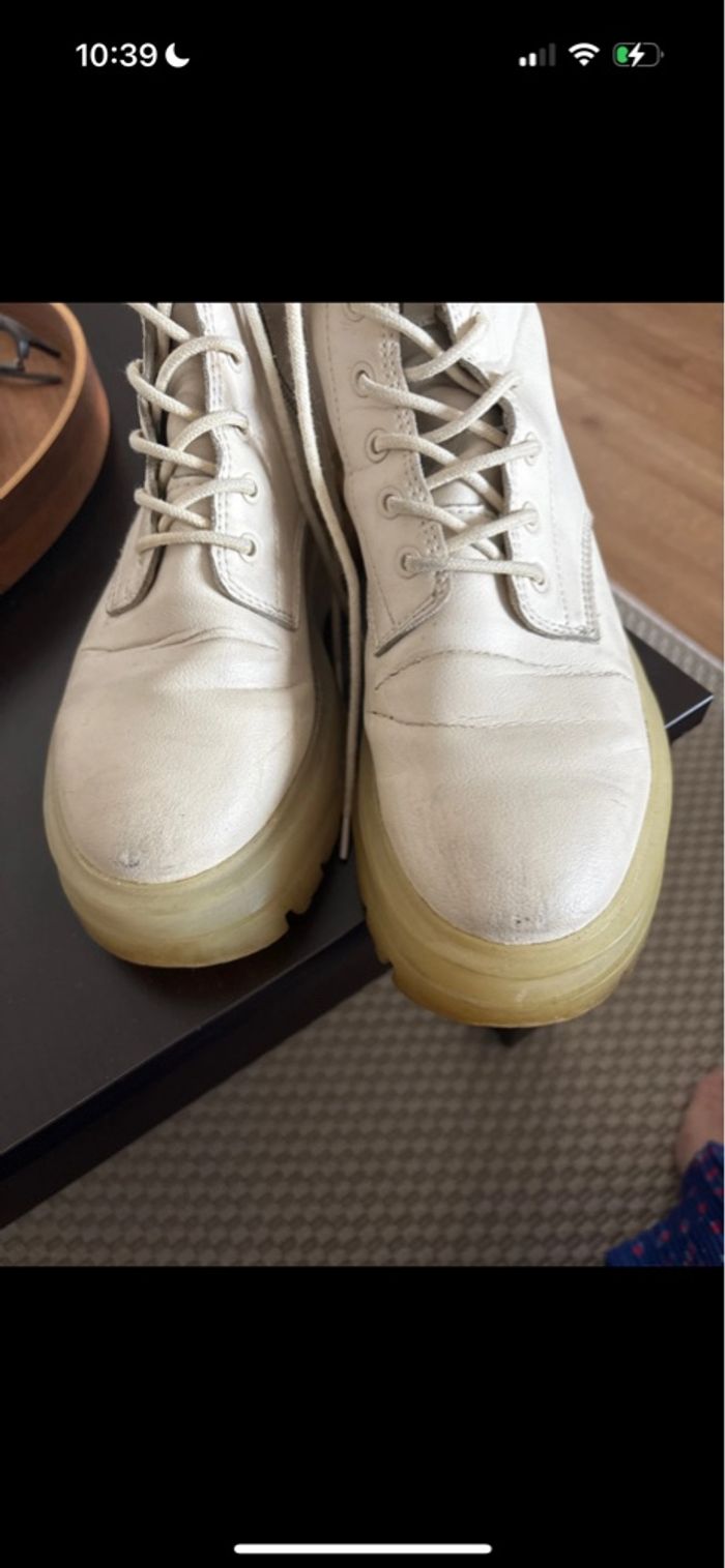 Bottines stradivarius blanche/creme taille 38 - photo numéro 4