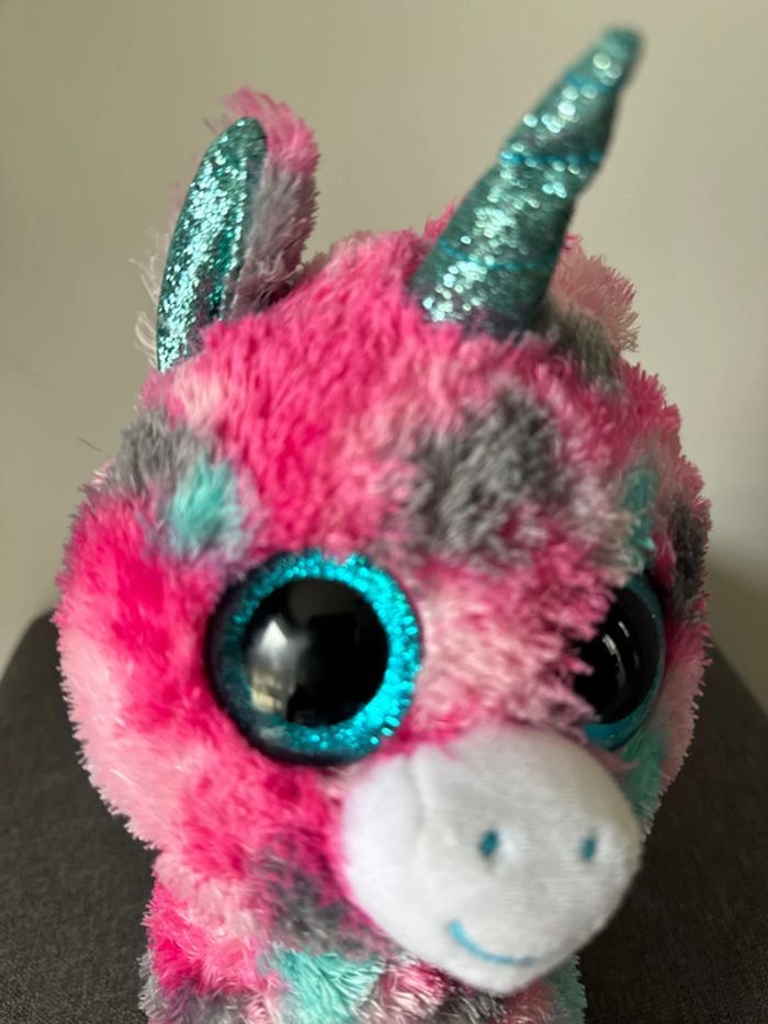 🧸peluche licorne multicolore - très bon état rose et bleue - TY - photo numéro 7