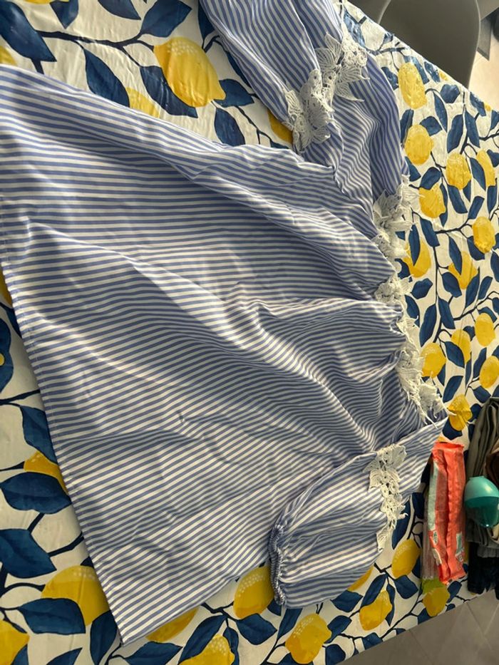Blouse blanc et bleu