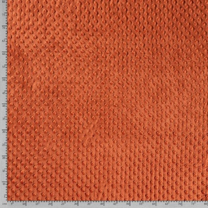 Coupon tissu Minky pois brique