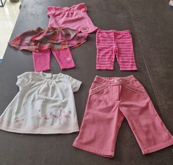 1 legging 1 pantalon 1legging jupe 2 t-shirt 6 mois tbe