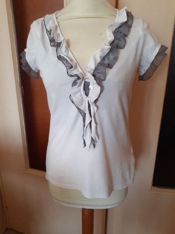 Tee-shirt manche courte blanc taille 38
