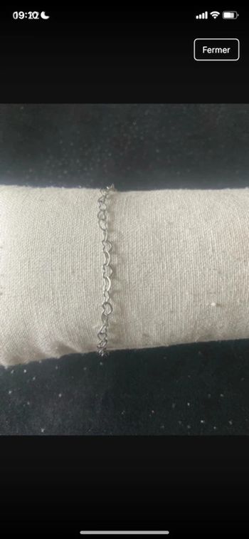 Bracelet argenté chaîne coeur inoxydable