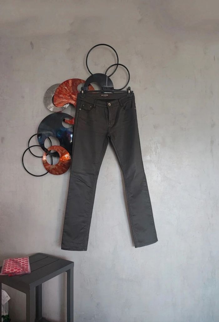 Pantalon enduit marron foncé B.S Jeans