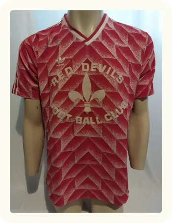 Maillot football Red devils vintage années 80 Taille L