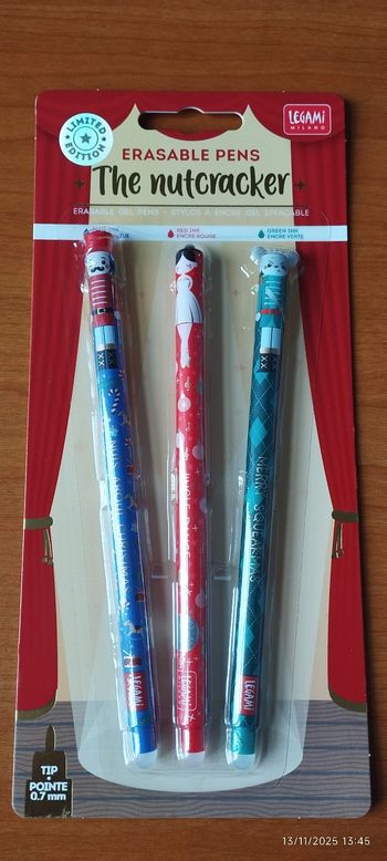 Legami Stylos effaçables Noël 2025 Nutcracker Édition limitée