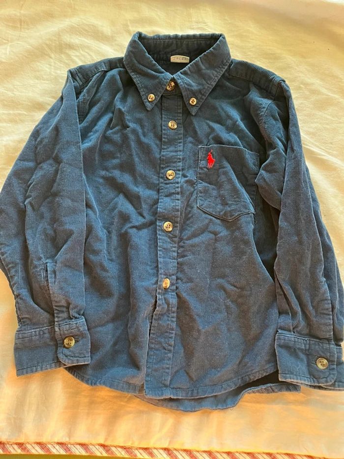 Chemise en velours bleu marine - photo numéro 2