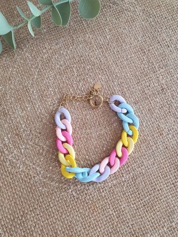 Bracelet Mailles couleurs pastels