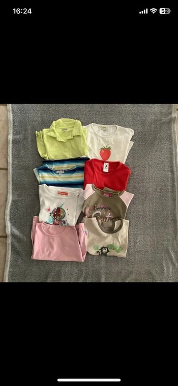 Lot de 8 t-shirts fille manches courtes taille 6 ans
