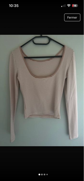 Tee  shirt rose rayé.