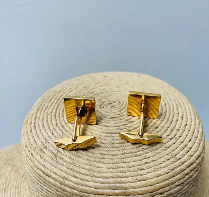 🔥 Paire Boutons de manchettes chic. Plaqué or. - photo numéro 10