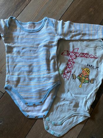 Lot de 2 bodies garçon chantier grue