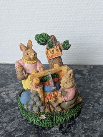 Figurine décorative lapins lunch 