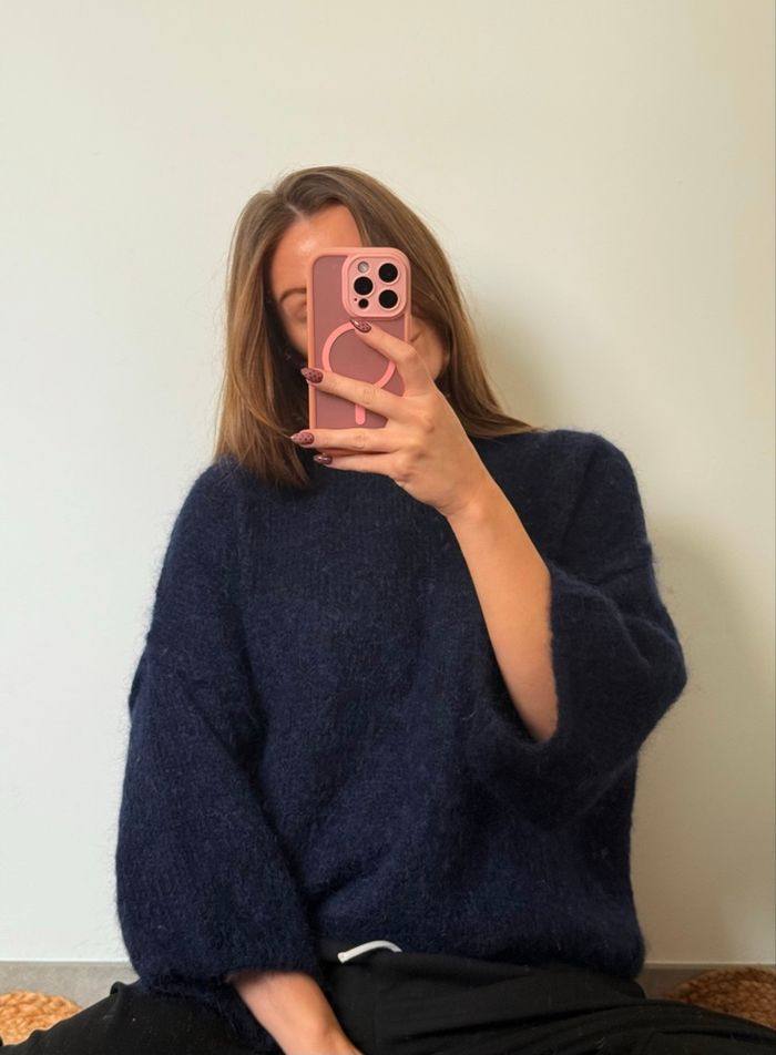 Pull - Marine - Fluffy - Cocooning - Automne - photo numéro 4