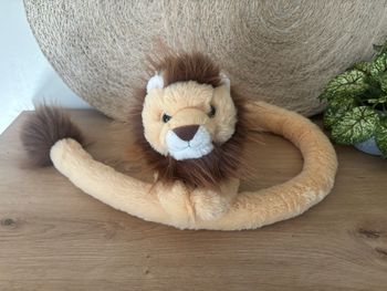 Neuf doudou lion grand queue beige marron wild republic