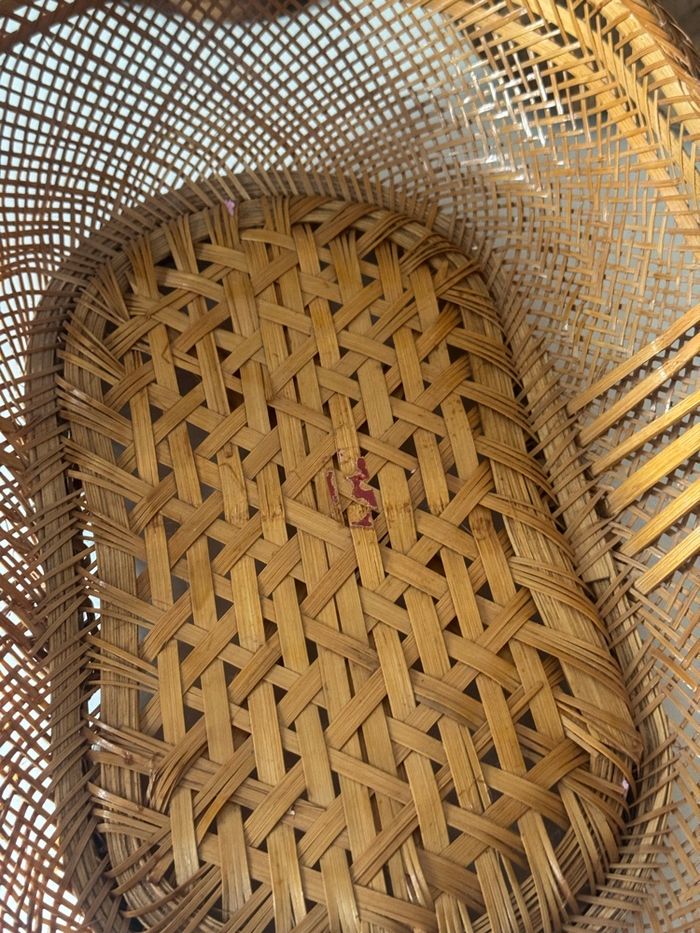 Panier ancien en osier / bambou tressé – vintage - photo numéro 8