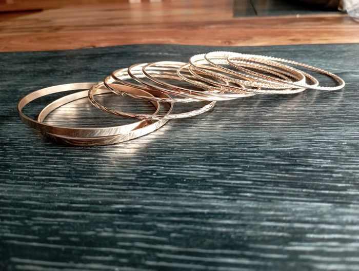 Lot de 14 joncs acier doré