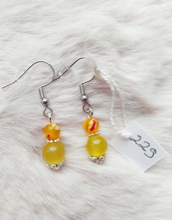 Boucles d'oreilles jaune orangé
