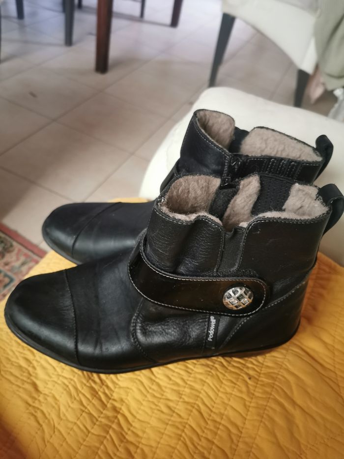 Belles bottines fourrées Podowell p 41 nickel
