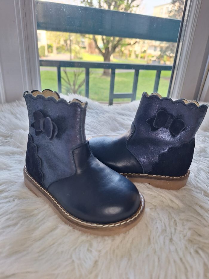 Boots - Pat & Ripaton - Cuir - Marine - Taille 20 - photo numéro 2