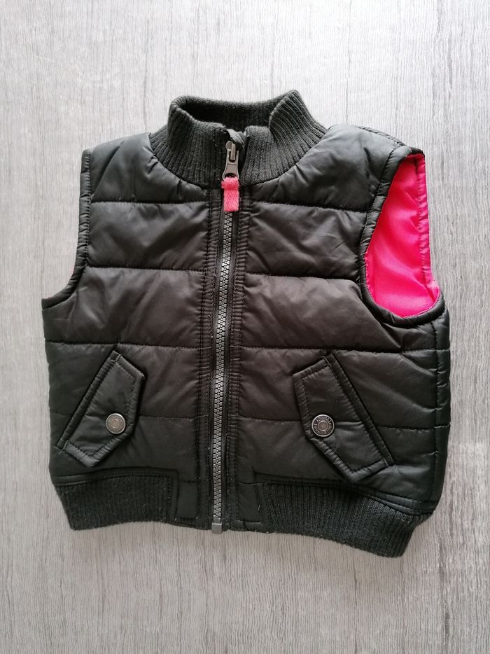 Doudoune sans manches noire 6 mois