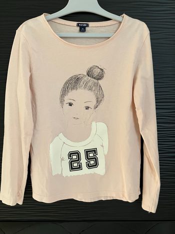 T shirt manches longues rose imprimé Kiabi 8 ans