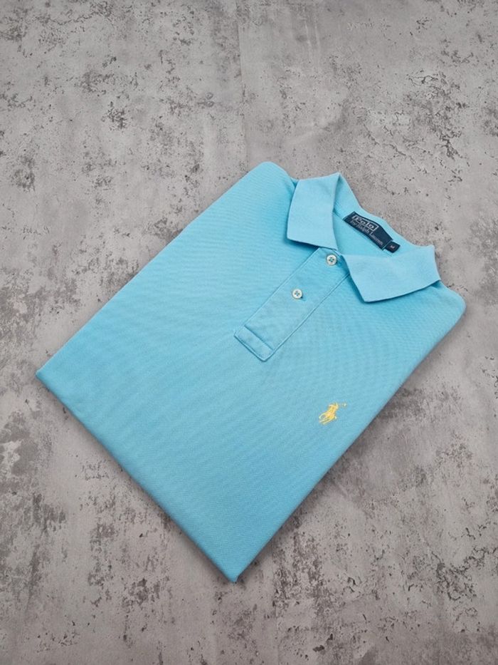 Polo manches courtes Ralph Lauren bleu ciel, M Hommes