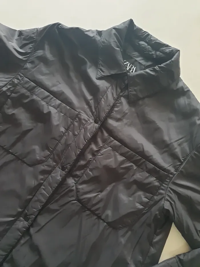 Veste / parka femme oversize noire Zara, taille M - photo numéro 2