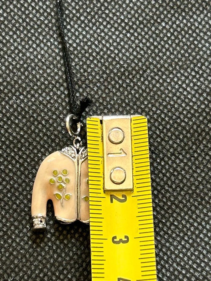 Joli pendentif «veste de tailleur » en argent massif et émail neuf avec étiquette - photo numéro 6