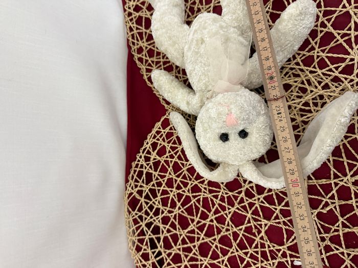 Peluche doudou lapin blanc brillant Jemini - photo numéro 3