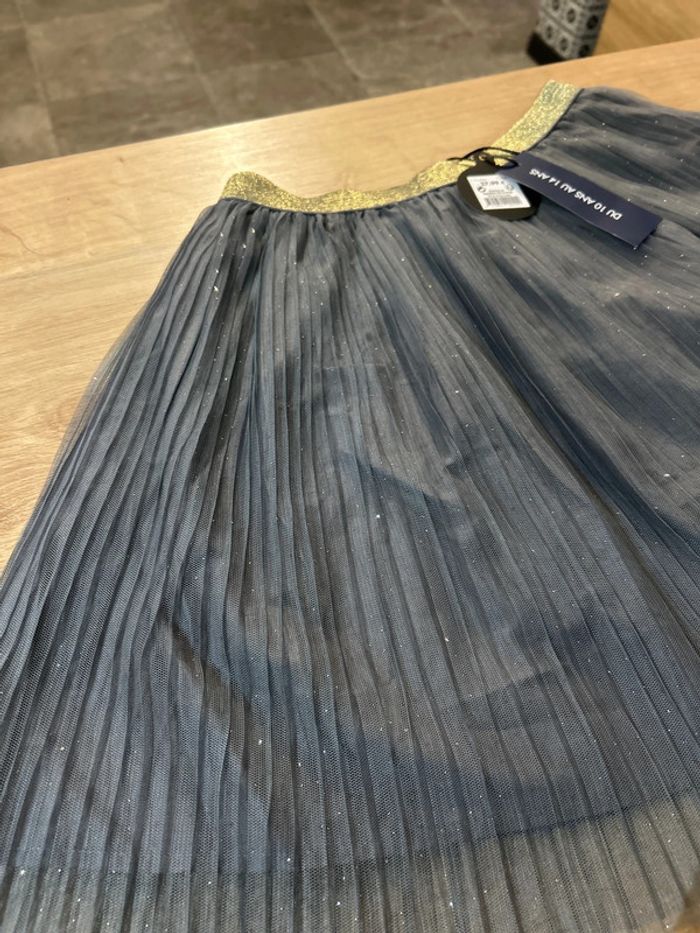Jupe plissée fête grise à paillette neuf avec étiquette Monoprix - photo numéro 2