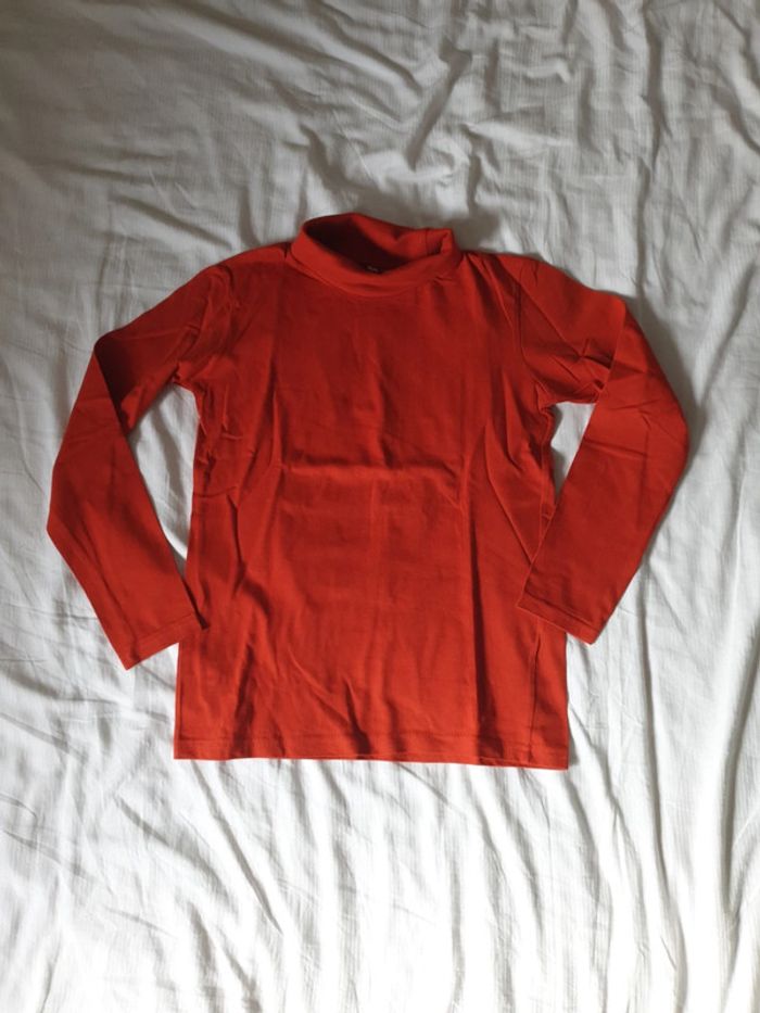 Sous pull orange mixte fille ou garçon Taille 12 ans