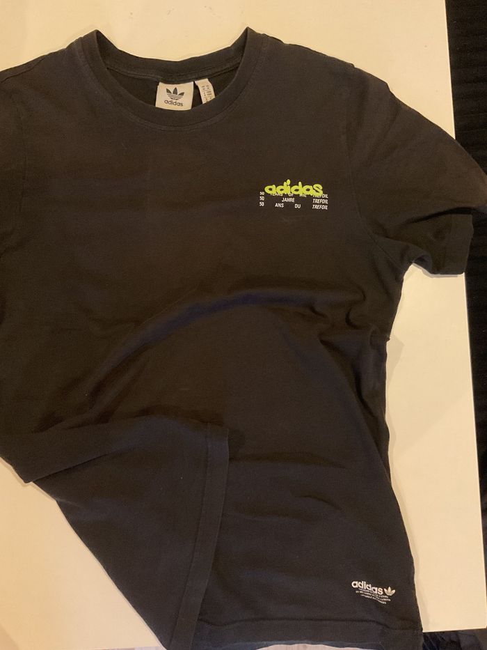 Tee-shirt noir imprimé dos et poitrine Adidas - photo numéro 2