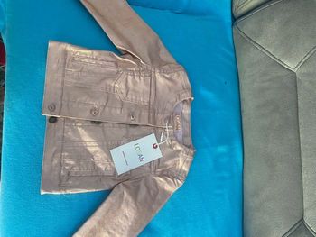 Ensemble blouson short rose métal