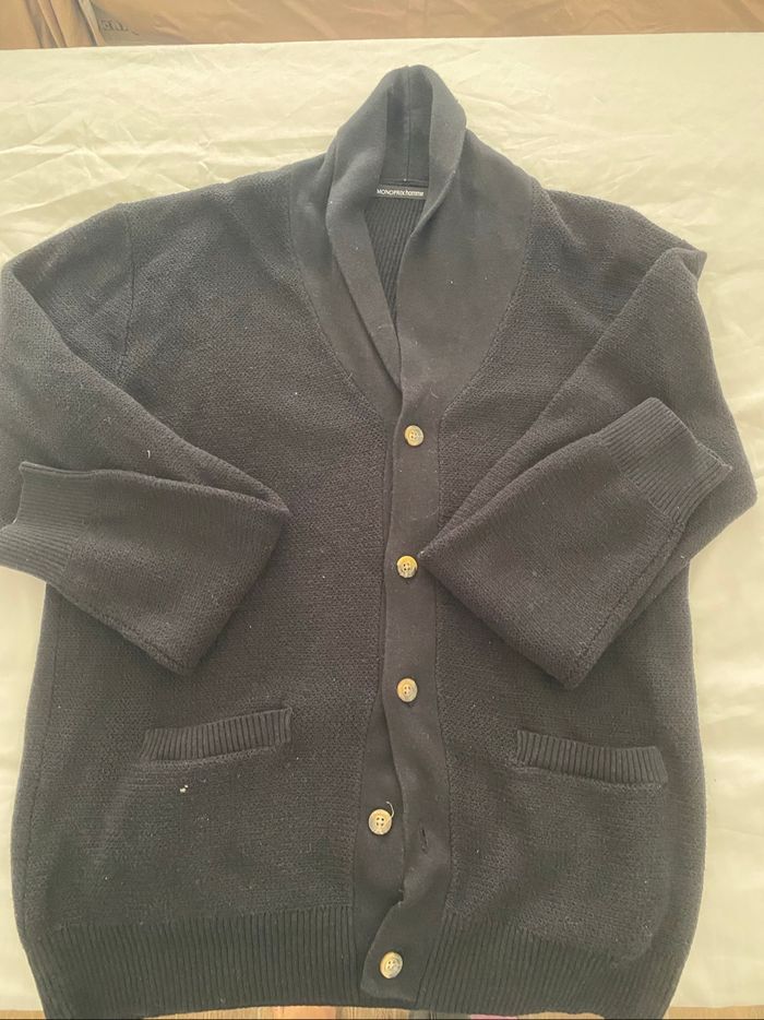 Gilet cardigan noir Monoprix Homme taille M