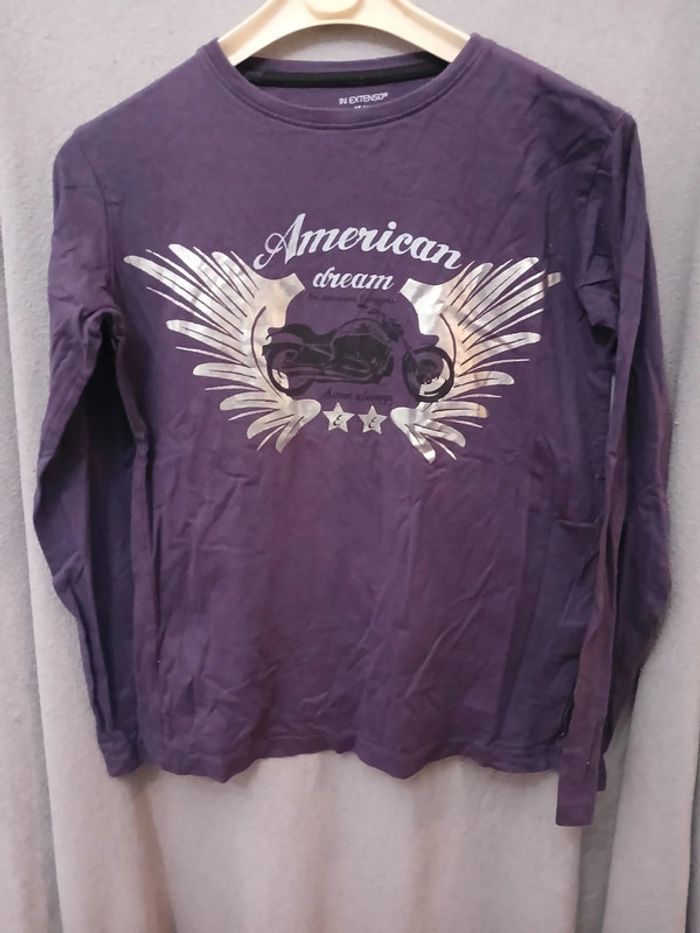 T shirt longue manche in extenso garçon 14 ans